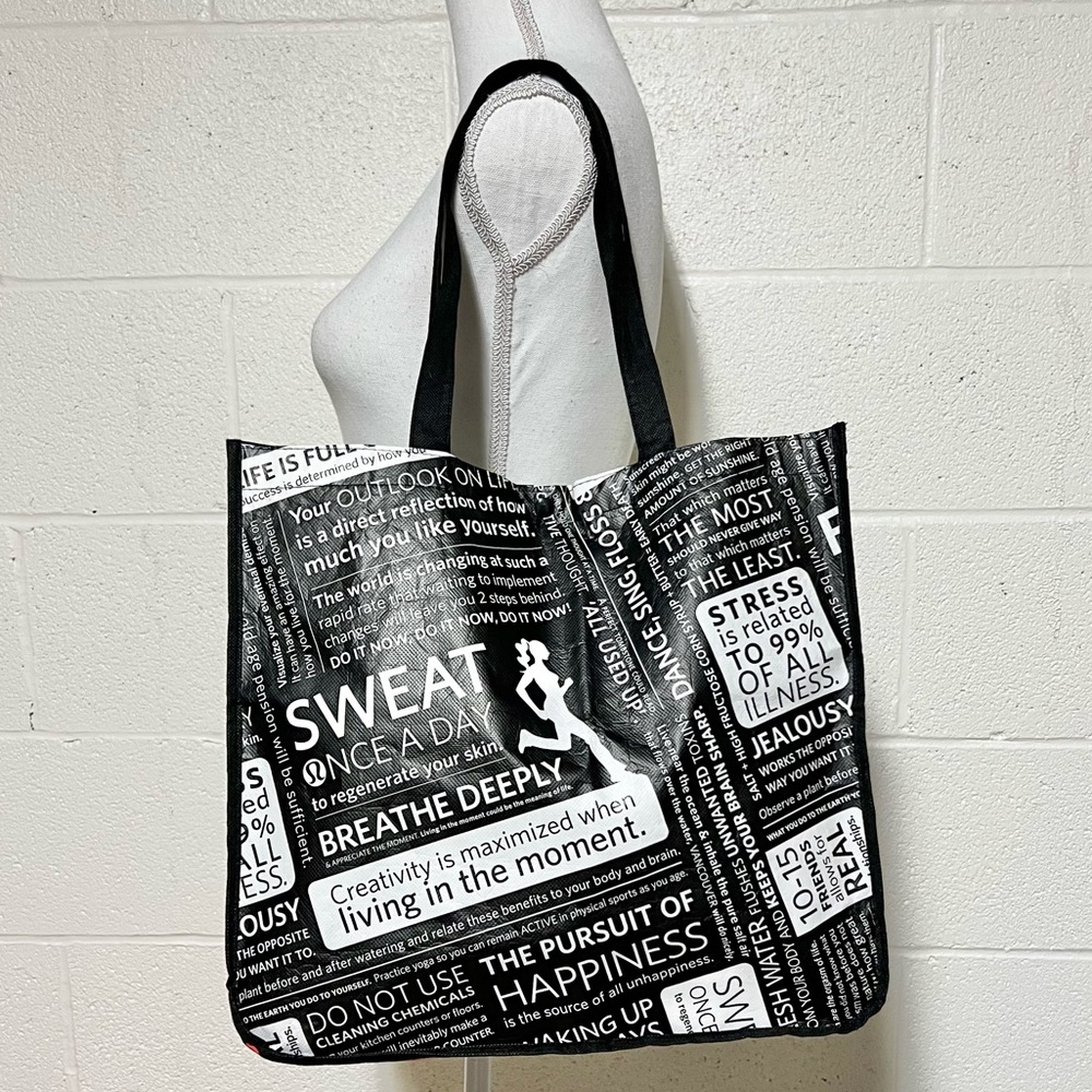 lululemon Black & Red Large Shopping Tote